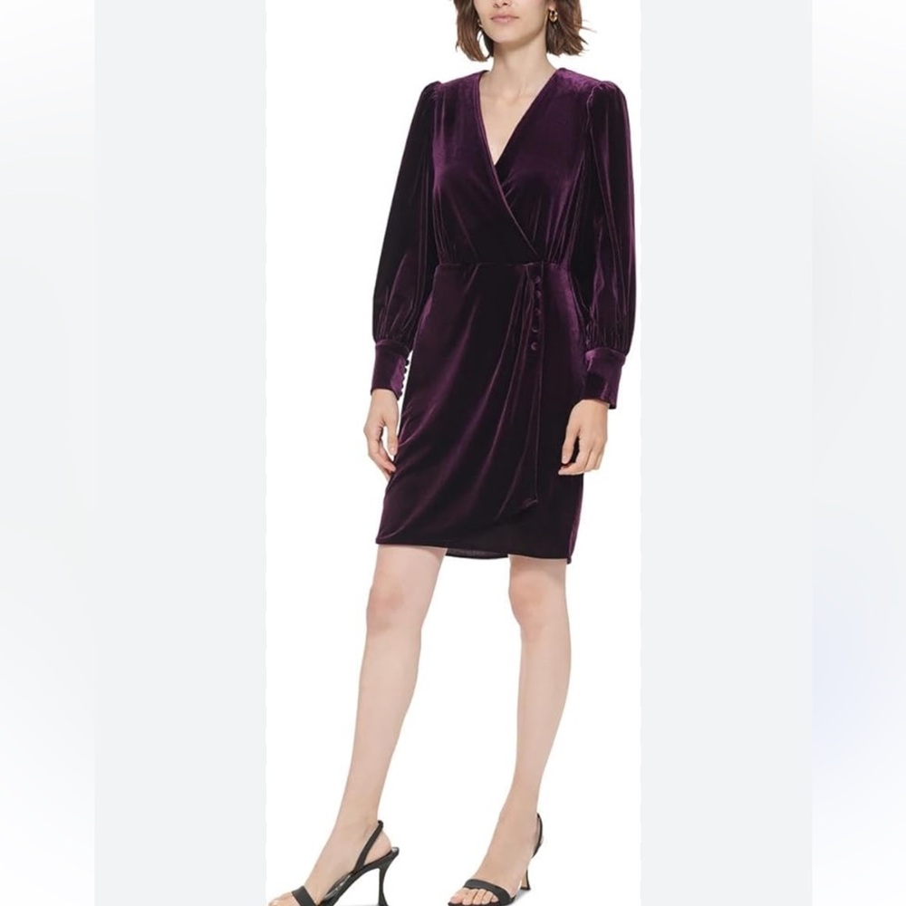 NWT Calvin Klein Purple Velvet Dress
